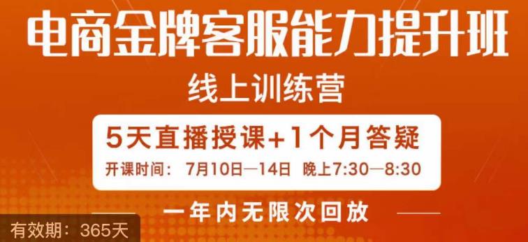 电商金牌客服能力提升班，提升客服能力是你店铺业绩的关键要素-逐浪前行