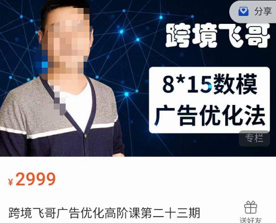 跨境飞哥·广告优化高阶课第二十三期，​8*15数模广告优化法，用数据驱动决策-逐浪前行