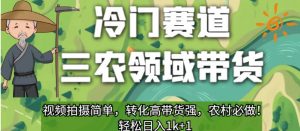 冷门赛道三农领域带货,视频拍摄简单,转化高带货强,农村必做!【揭秘】-逐浪前行