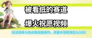 被看低的赛道爆火祝愿视频,玩法简单小白必做无脑操作,流量大涨粉快日入500-逐浪前行