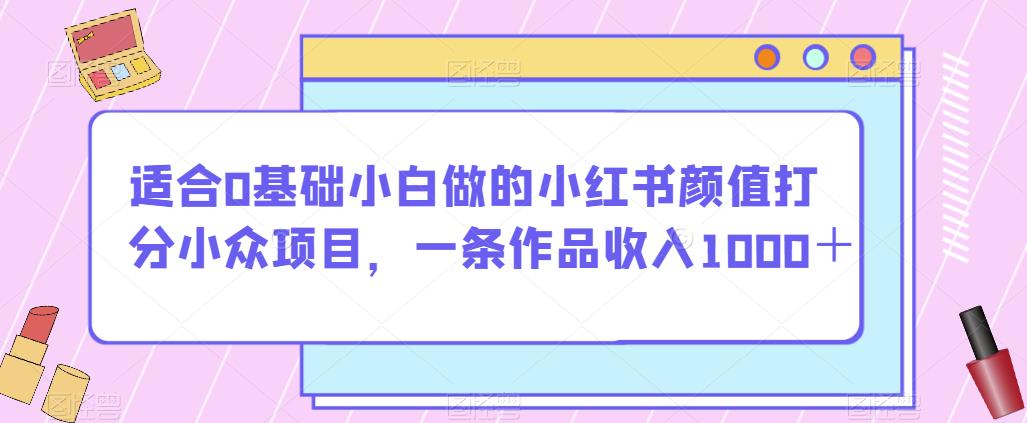 适合0基础小白做的小红书颜值打分小众项目，一条作品收入1000＋【揭秘】-逐浪前行