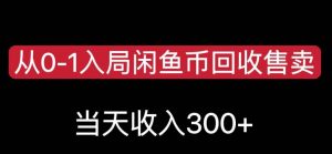 从0-1入局闲鱼币回收售卖,当天变现300,简单无脑【揭秘】-逐浪前行