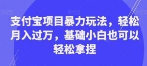 支付宝项目暴力玩法,轻松月入过万,基础小白也可以轻松拿捏【揭秘】-逐浪前行