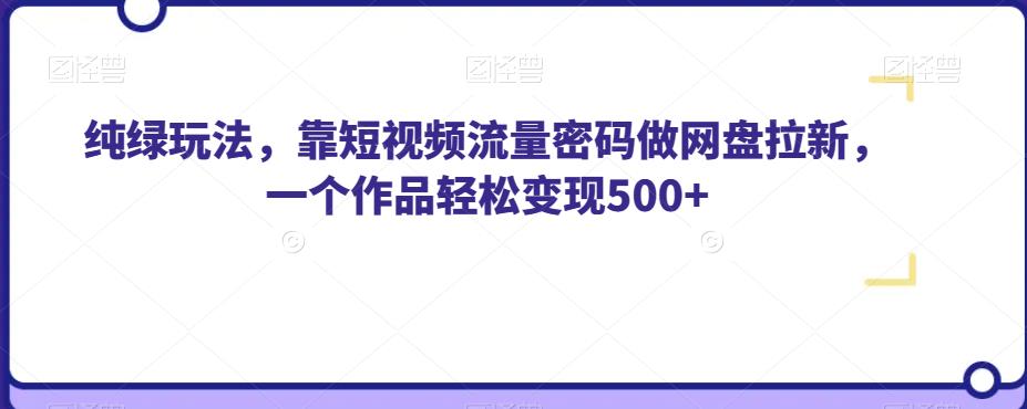 纯绿玩法，靠短视频流量密码做网盘拉新，一个作品轻松变现500+【揭秘】-逐浪前行