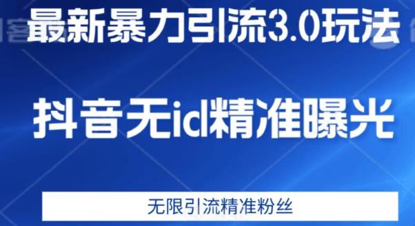 最新暴力引流3.0版本，抖音无id暴力引流各行业精准用户-逐浪前行