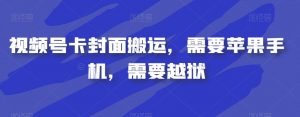 视频号卡封面搬运，需要苹果手机，需要越狱-逐浪前行