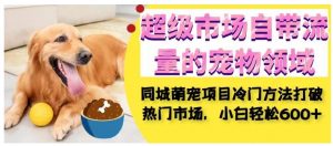 超级市场自带流量的宠物领域,同城萌宠项目冷门方法打破热门市场,小白轻松600+-逐浪前行