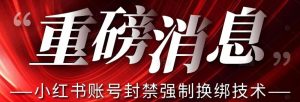 【最新】小红书账号封禁强制换绑技术可日赚300-逐浪前行