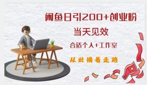 闲鱼精准引流创业粉,日引200+,当天见效,从此横着走-逐浪前行