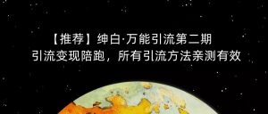 【推荐】绅白·万能引流第二期,引流变现陪跑,所有引流方法亲测有效-逐浪前行