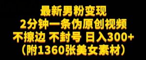 最新男粉变现,不擦边,不封号,日入300+(附1360张美女素材)【揭秘】-逐浪前行