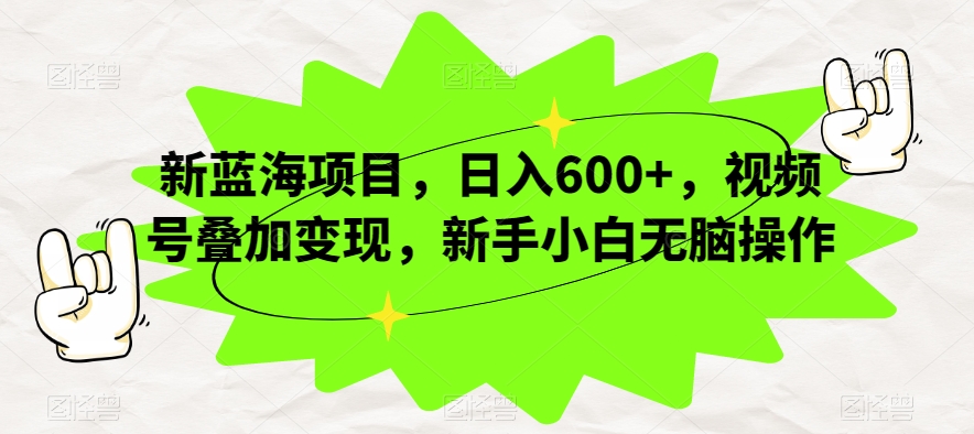 新蓝海项目，日入600+，视频号叠加变现，新手小白无脑操作【揭秘】-逐浪前行