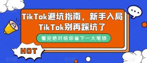 TikTok避坑指南,新手入局TikTok别再踩坑了-逐浪前行