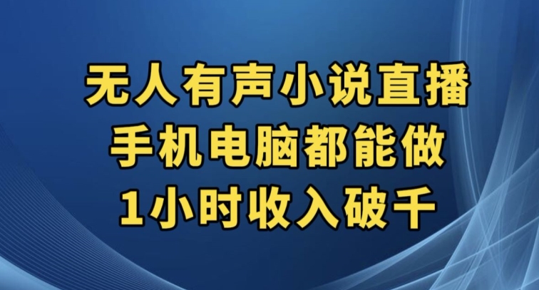 抖音无人有声小说直播，手机电脑都能做，1小时收入破千【揭秘】-逐浪前行