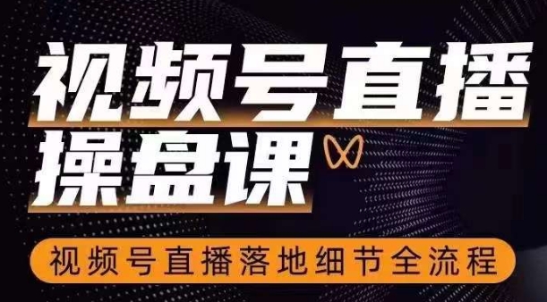 视频号直播操盘课，​视频号直播落地细节全流程-逐浪前行