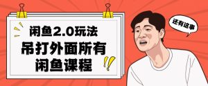 闲鱼2.0玩法单号每天日入2000,吊打市面所有课程-逐浪前行