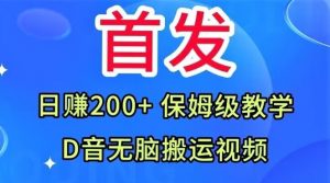首发,抖音无脑搬运视频,日赚200+保姆级教学【揭秘】-逐浪前行