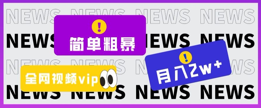 简单粗暴零成本，高回报，全网视频VIP掘金项目，月入2万＋【揭秘】-逐浪前行