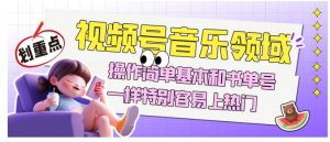 视频号音乐领域项目玩法，操作简单基本和书单号一样，特别容易上热门【揭秘】-逐浪前行