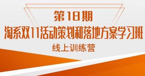 南掌柜·淘系双11活动策划和落地方案线上课18期-逐浪前行