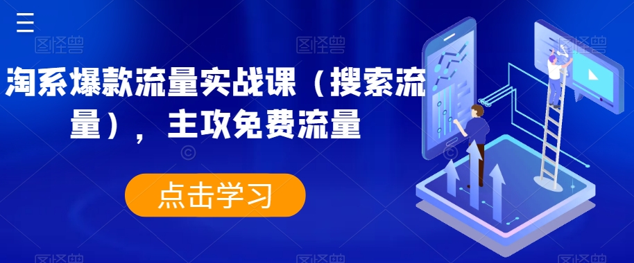 淘系爆款流量实战课（搜索流量），主攻免费流量-逐浪前行