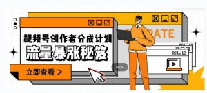 一条视频收益3000+,一条作品涨粉2000+,视频号流量爆炸·的秘籍-逐浪前行