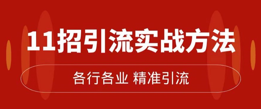 精准引流术：11招引流实战方法，让你私域流量加到爆（11节课完整)-逐浪前行