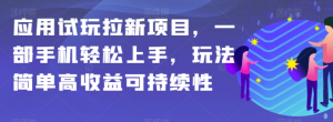 应用试玩拉新项目,一部手机轻松上手,玩法简单高收益可持续性【揭秘】-逐浪前行