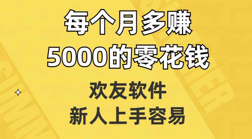 欢友软件，新人上手容易，每个月多赚5000的零花钱【揭秘】-逐浪前行