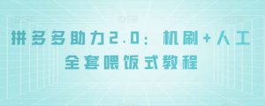 拼多多助力2.0：机刷+人工全套喂饭式教程【揭秘】-逐浪前行