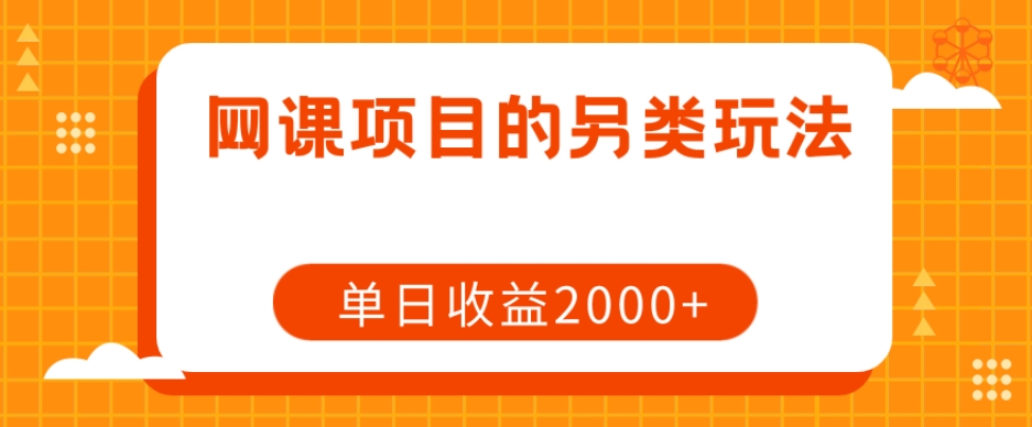 网课项目的另类玩法，单日收益2000+【揭秘】-逐浪前行