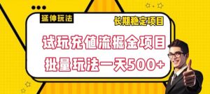 试玩充值流掘金项目,批量矩阵玩法一天500+【揭秘】-逐浪前行