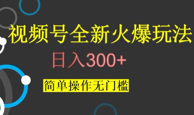 视频号最新爆火玩法，日入300+，简单操作无门槛【揭秘】-逐浪前行