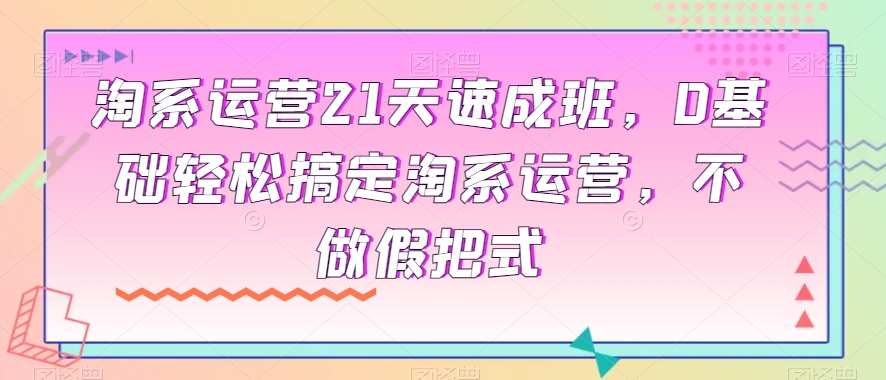 淘系运营21天速成班，0基础轻松搞定淘系运营，不做假把式-逐浪前行