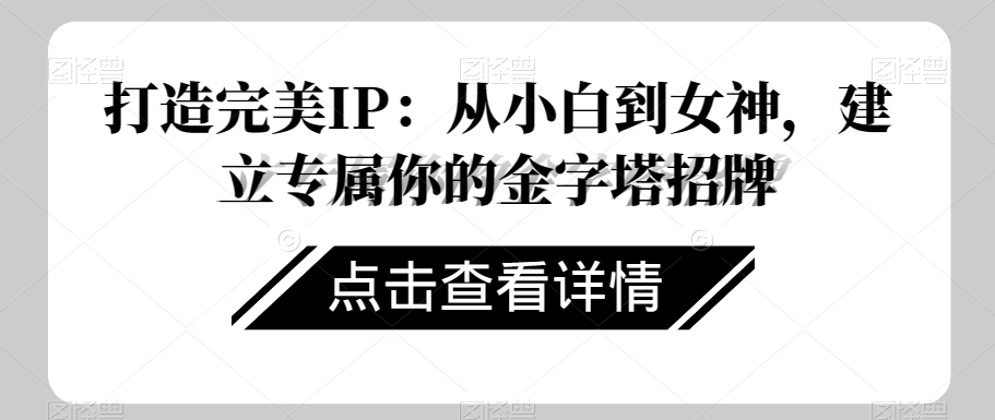 打造完美IP：从小白到女神，建立专属你的金字塔招牌-逐浪前行