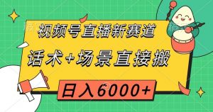 视频号直播新赛道，话术+场景直接搬，日入6000+【揭秘】-逐浪前行