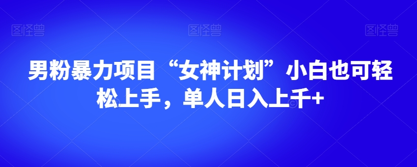 男粉暴力项目“女神计划”小白也可轻松上手，单人日入上千+【揭秘】-逐浪前行