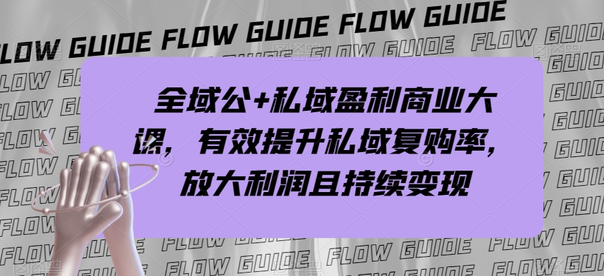 全域公+私域盈利商业大课，有效提升私域复购率，放大利润且持续变现-逐浪前行