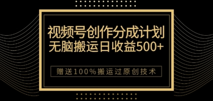 视频号分成计划与私域双重变现，纯搬运无技术，日入3~5位数【揭秘】-逐浪前行
