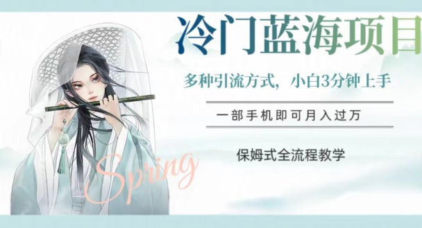 冷门蓝海项目，操作简单，小白3分钟上手，多种引流方式，保姆式全流程教学【揭秘】-逐浪前行