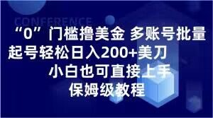 0门槛撸美金，多账号批量起号轻松日入200+美刀，小白也可直接上手，保姆级教程【揭秘】-逐浪前行