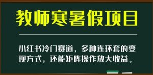 小红书冷门赛道,教师寒暑假项目,多种连环套的变现方式,还能矩阵操作放大收益【揭秘】-逐浪前行