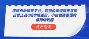 搭建自动销售平台，超低价渠道销售京东自营正品0成本赚差价，小白也能看懂的保姆级教程【揭秘】-逐浪前行