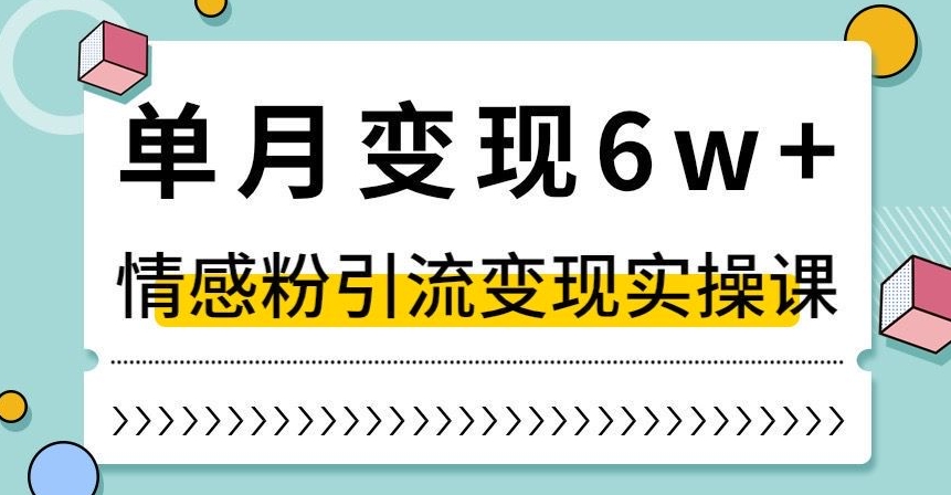单月变现6W+，抖音情感粉引流变现实操课，小白可做，轻松上手，独家赛道【揭秘】-逐浪前行