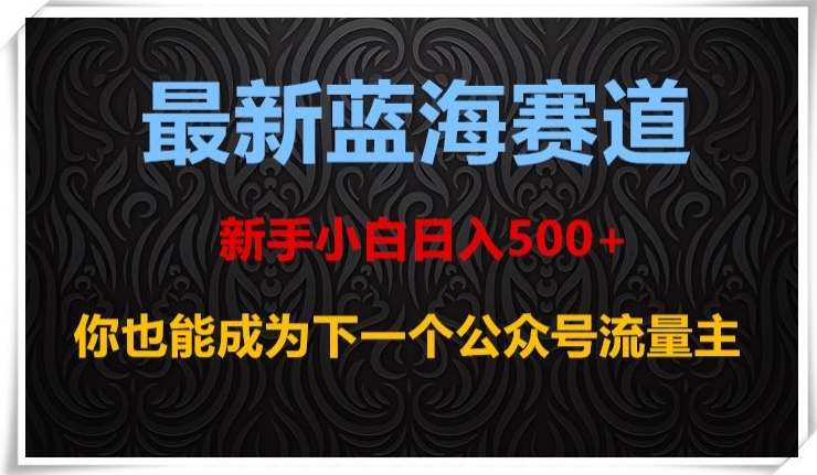 最新蓝海赛道，新手小白日入500+，你也能成为下一个公众号流量主【揭秘】-逐浪前行