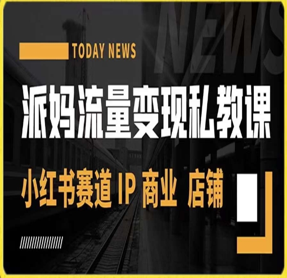 派妈流量变现私教课，小红书赛道IP  商业  店铺 -逐浪前行
