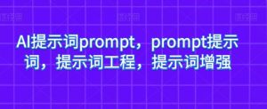 AI提示词prompt,prompt提示词,提示词工程,提示词增强-逐浪前行