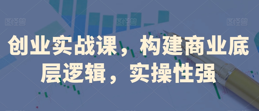 创业实战课，​构建商业底层逻辑，实操性强-逐浪前行