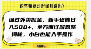 通过外卖掘金，新手也能日入500+，全方面详解思路揭秘，小白也能上手操作【揭秘】-逐浪前行