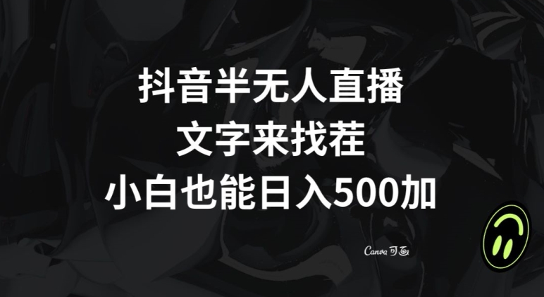抖音半无人直播，文字来找茬小游戏，每天收益500+【揭秘】-逐浪前行